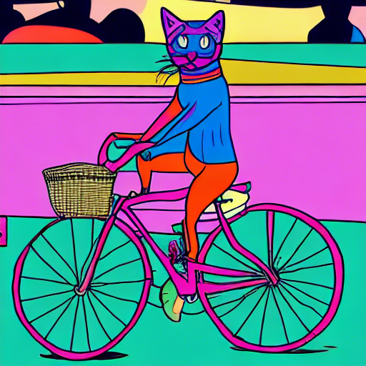 Stylised image of an animal on a bike
