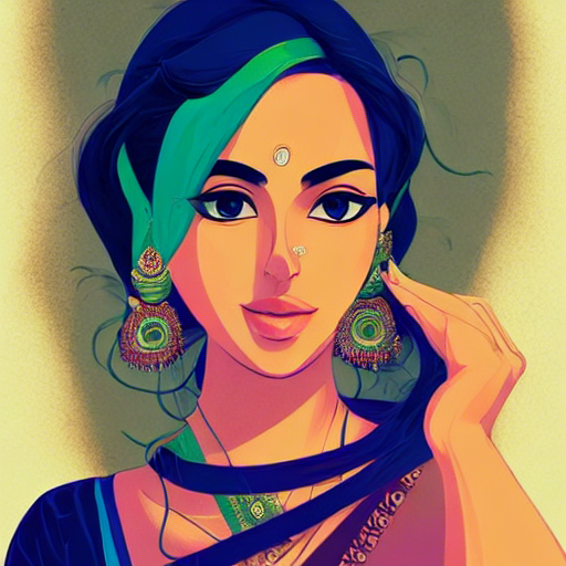 Stylised image of a woman in a sari