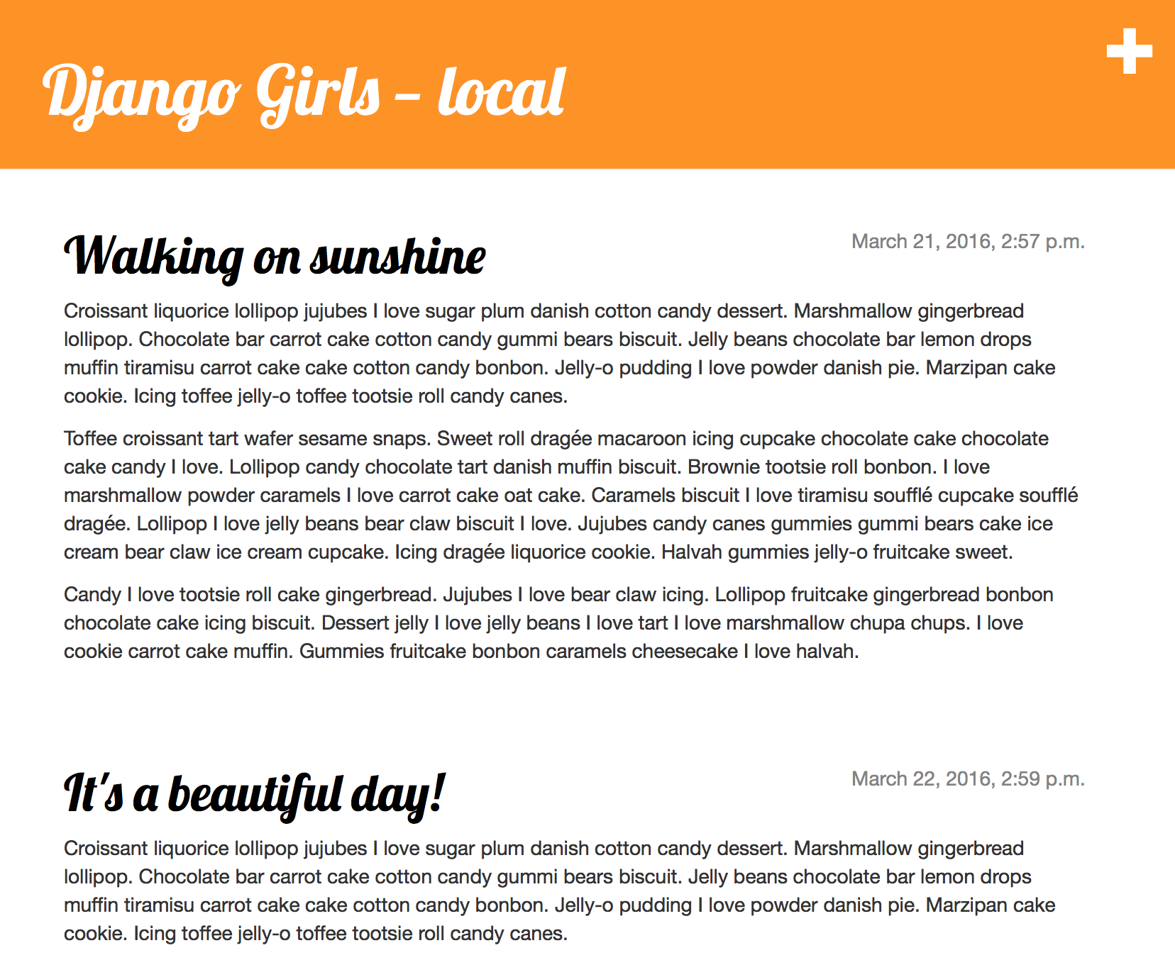 Sample blog app following the Django Girls Tutorial.